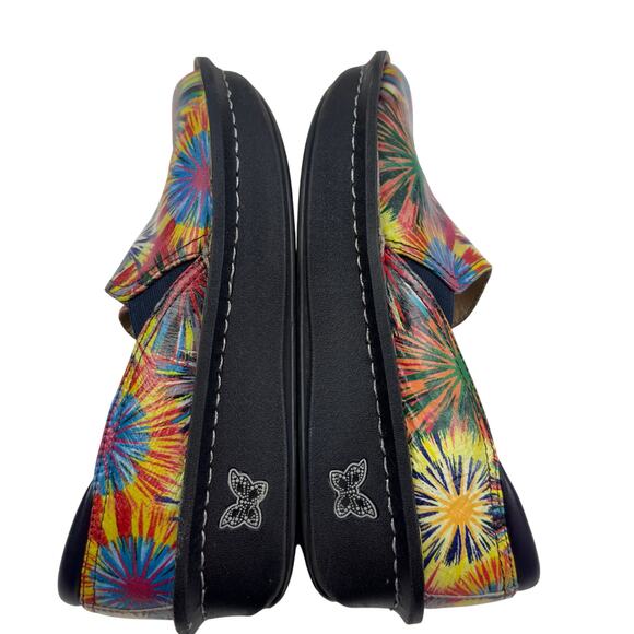 Alegria Deb Rainbow Fireworks Multicolor Comfort Slip On Clogs Women's 37/7-7.5 - Picture 5 of 9